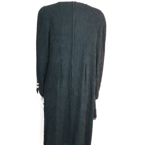 Robert Too Vintage 80s Women's Dress Size 10 Black Textured Long Sleeve - Picture 8 of 11